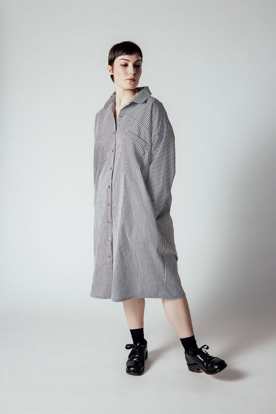 Image Title Striped Shirt Dress